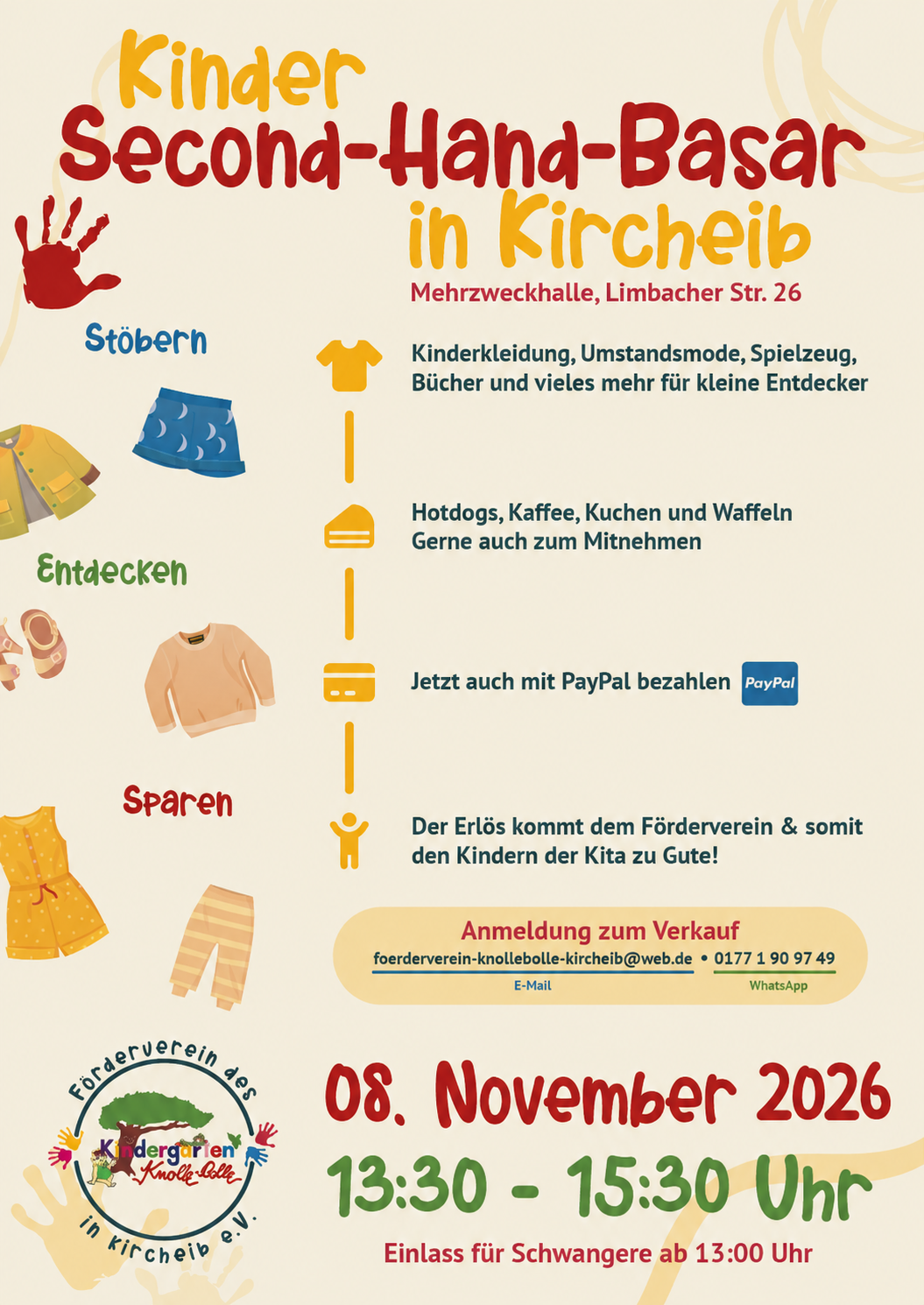Flyer für Kircheiber Second-Hand-Basar Herbst